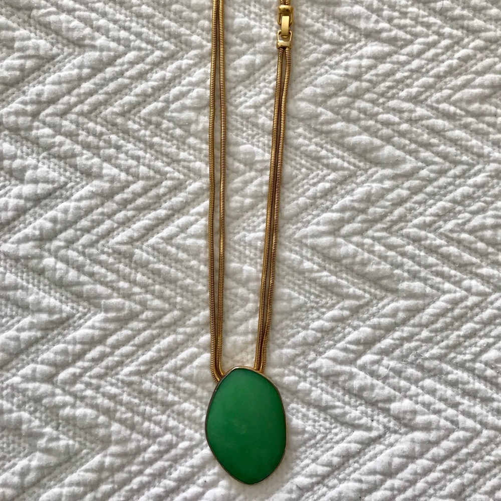 Emerald Green and Gold Necklace